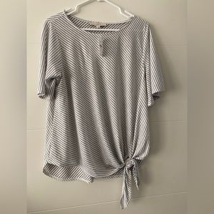 NWT LOFT Side Tie Striped Blouse